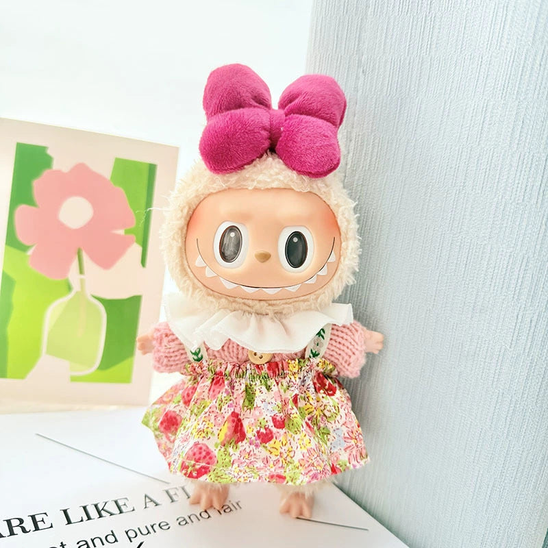 [Clothes only] 17cm Labubuwa clothes LABUBU blind box sitting party one, two, three generations of gold and purple joy clothes