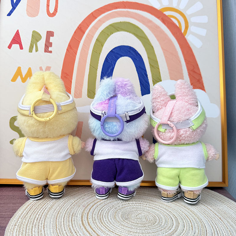 The first, second and third generation Labubu clothes pendant Labubu sitting party baby clothes peaked cap LA sports suit trend