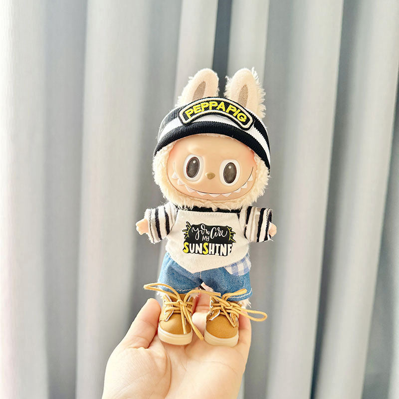 [Clothes only] First and second generation keychain Labubu clothes pendant Labubu baby clothes irregular trend shirt set