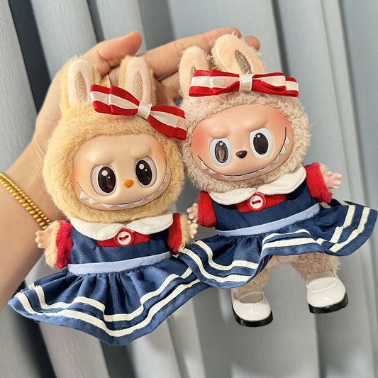 [Clothes only] 1st/2nd generation Labubu clothes pendant Labubu sitting party baby clothes red and blue Mario skirt