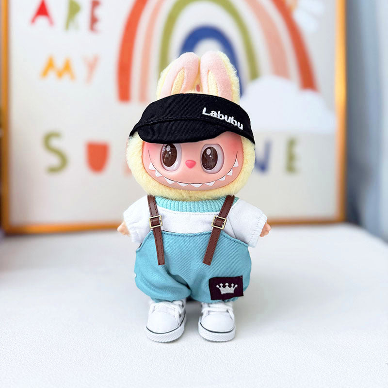 Clothes only] First and second generation Labubu clothes pendant Labubu sitting baby clothes crown belt overalls set