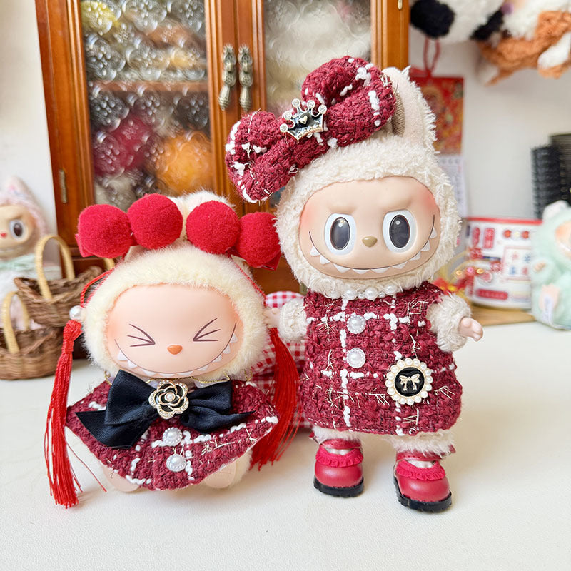 [Clothes only] First and second generation keychain Labubu clothes pendant Labubu crown fragrance set shawl cute