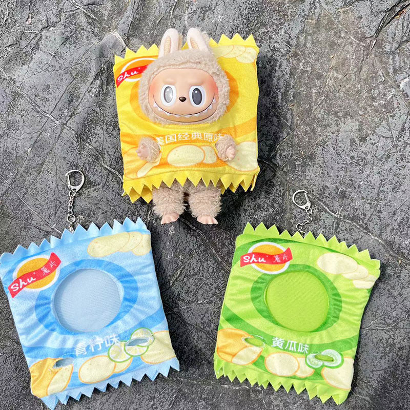 [Clothes only] 17cm pendant rabub clothes potato chips clothes keychain labubu doll clothes cute creativity