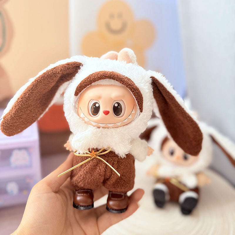 [Clothes only] One, two and three generations Labubu clothes pendant Labubu sitting baby clothes fluffy two-color rabbit Ji clothes cute
