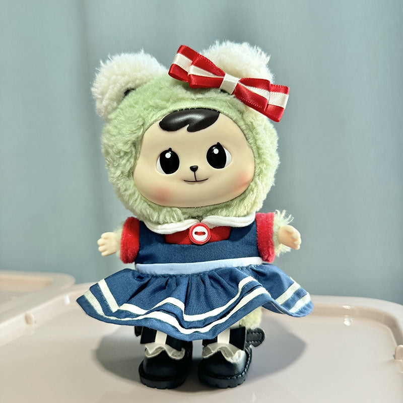 [Clothes only] 1st/2nd generation Labubu clothes pendant Labubu sitting party baby clothes red and blue Mario skirt