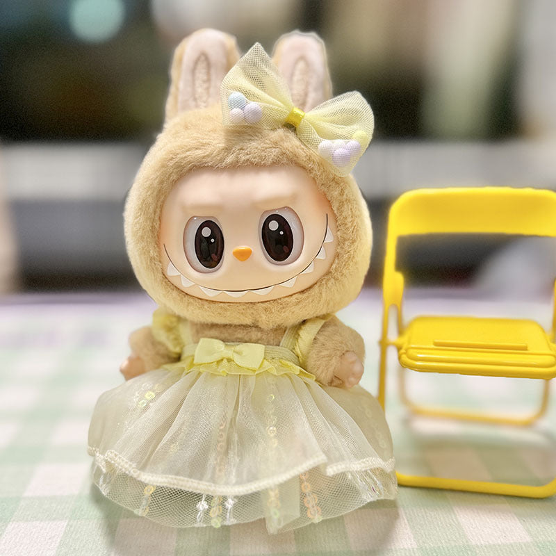 [Clothes only] First/second generation pendant Labubu clothes Rabub sitting party baby clothes colorful yarn sequined skirt cute