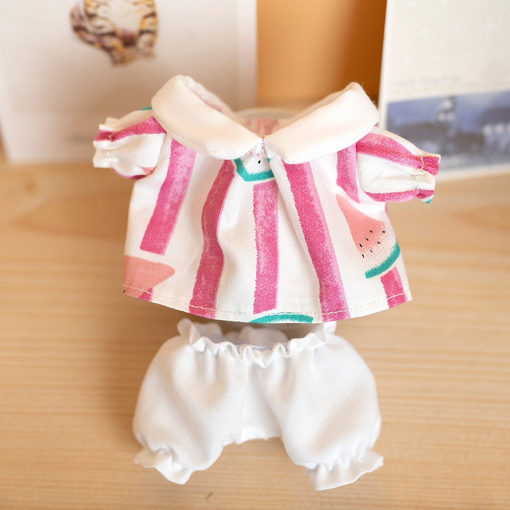 [Clothes only] 17cm pendant Labubu clothes Kindergarten two-piece keychain labubu doll clothes cute
