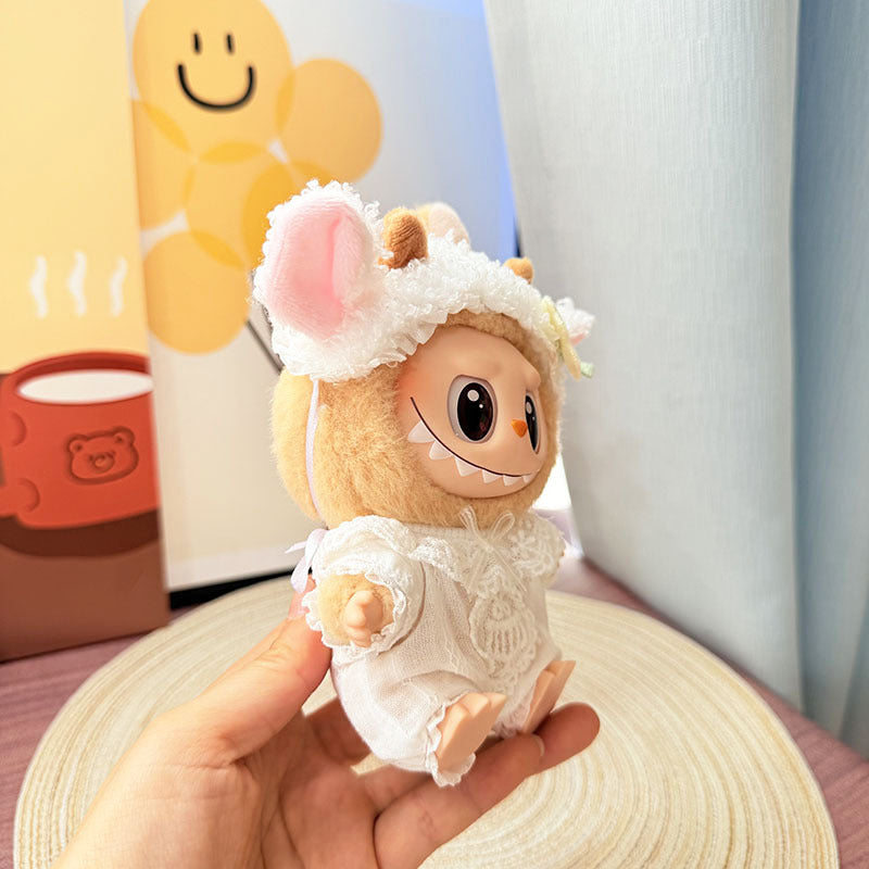 [Clothes only] First and second generation Labubu clothes pendant Labubu sitting baby clothes sweet lamb onesie set
