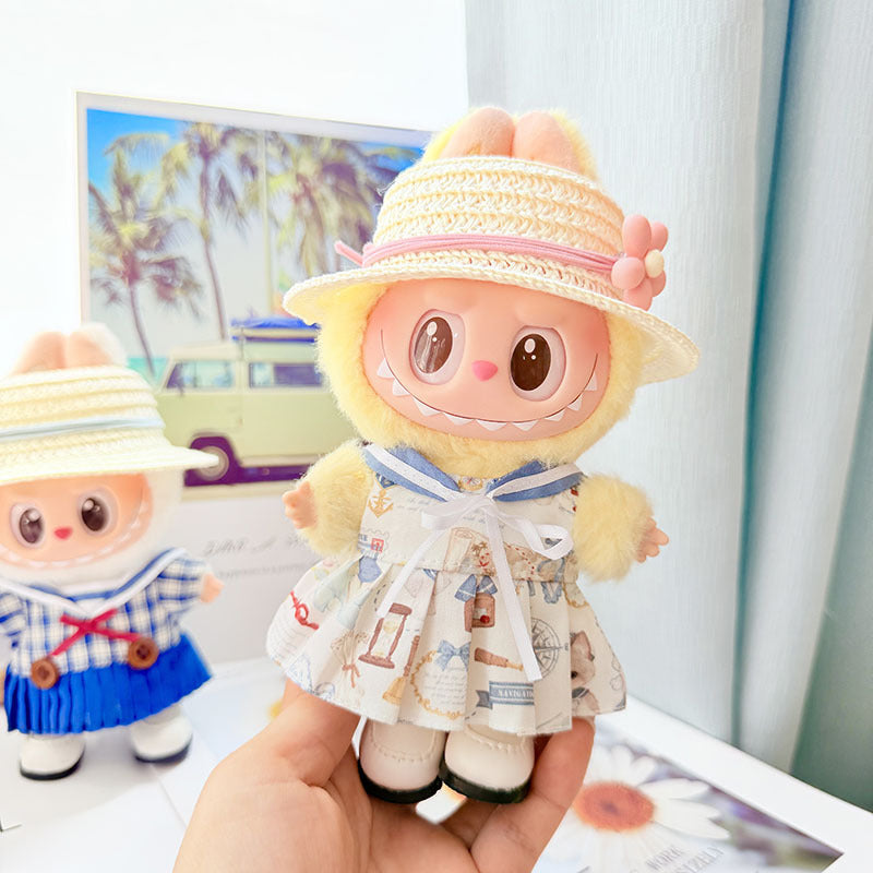 [Clothes only] First and second generation keychain Labubu clothes pendant Labubu baby clothes friendship powder overalls pants cover
