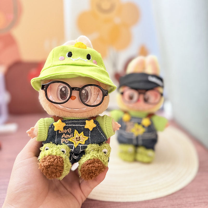 [Clothes only] One, two and three generations of keychains Labubu clothes pendant Labubu baby clothes denim cute dog overalls cute