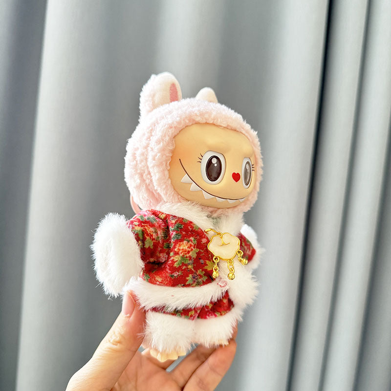 [Clothes only] First and second generation Labubu clothes pendant Labubu sitting party baby clothes burr village flower two-piece set
