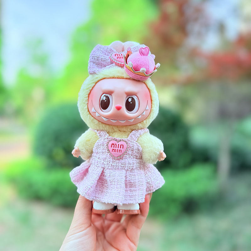 [Clothes only] First and second generation keychain Labubu clothes pendant Labubu min pink fragrant strap skirt women