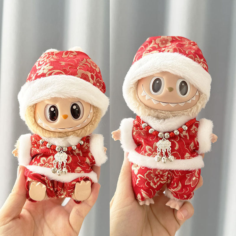 [Clothes only] First and second generation Labubu clothes pendant Labubu sitting party baby clothes New Year's longevity safety clothes