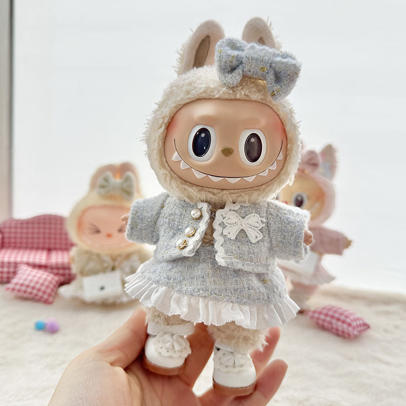 [Clothes only] First and second generation keychain Labubu clothes pendant Labubu baby clothes classic small fragrant skirt set