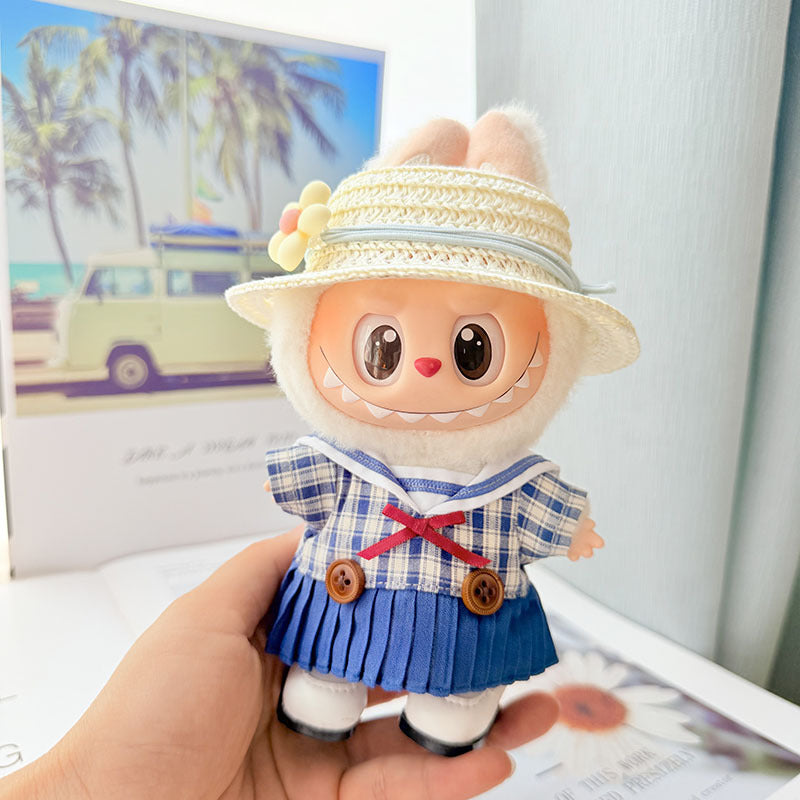 [Clothes only] First and second generation keychain Labubu clothes pendant Labubu baby clothes friendship powder overalls pants cover