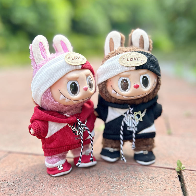 [Clothes only] 17cm labubu cloth blind box pendant doll for trend sweater set cute