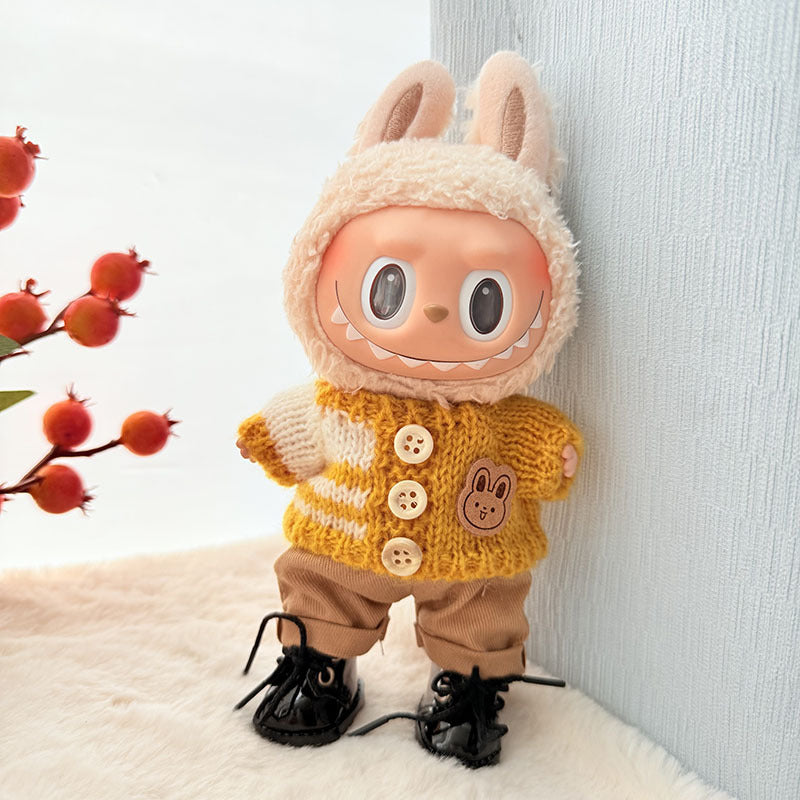 [Clothes only] First and second generation keychain Labubu clothes pendant Rab cloth button sweater jeans set cute