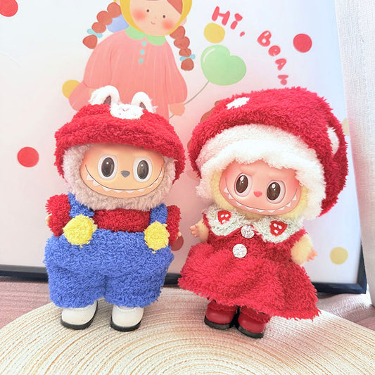 [Clothes only] First and second generation keychain Labubu clothes pendant Labubu baby clothes Mario mushroom princess cute