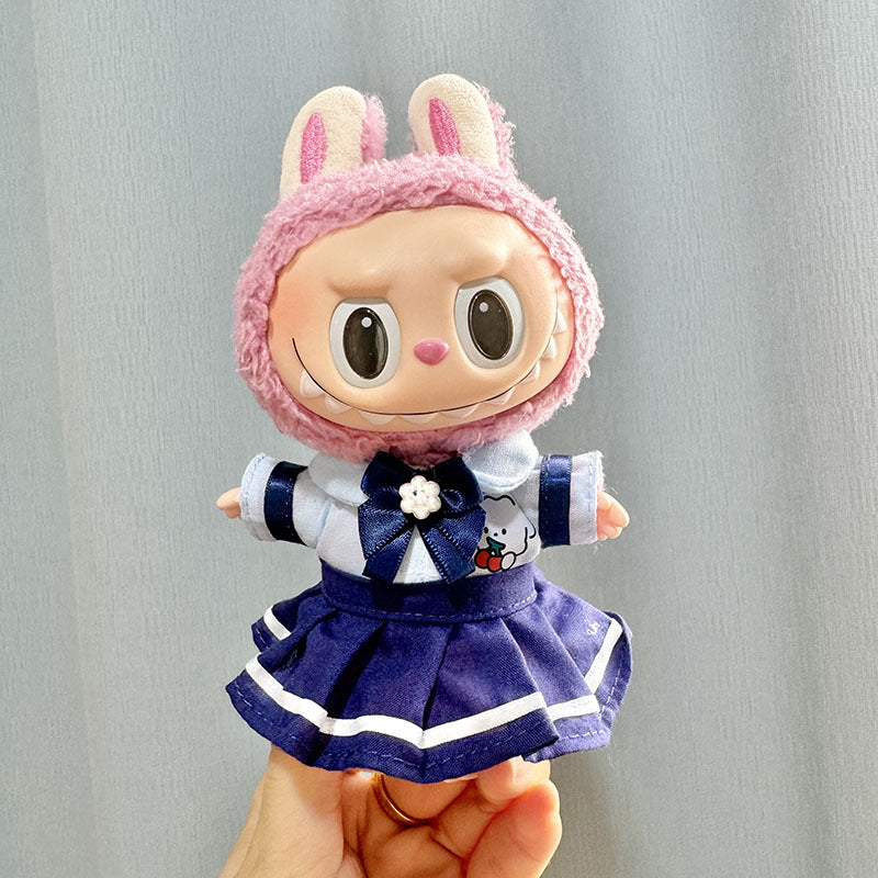 [Clothes only] 17cm Rab cloth pendant labubu keychain baby clothes couple college wind fried street sweater