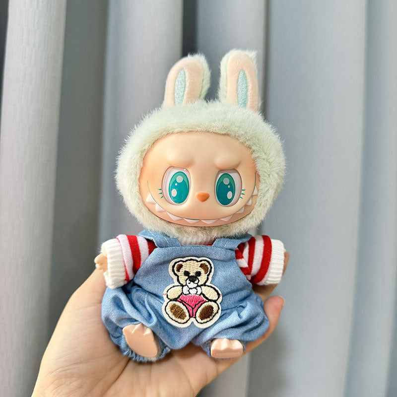 [Clothes only] First/second generation Labubu clothes pendant Labubu sitting party baby clothes bear red navy cute