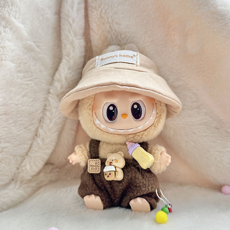 [Clothes only] First and second generation keychain Labubu clothes pendant Labubu bottle overalls + hat set