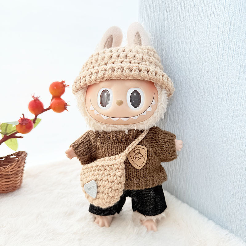 [Clothes only] First and second generation keychain Labubu clothes pendant Labubu handmade sweater Japanese three-piece set cute
