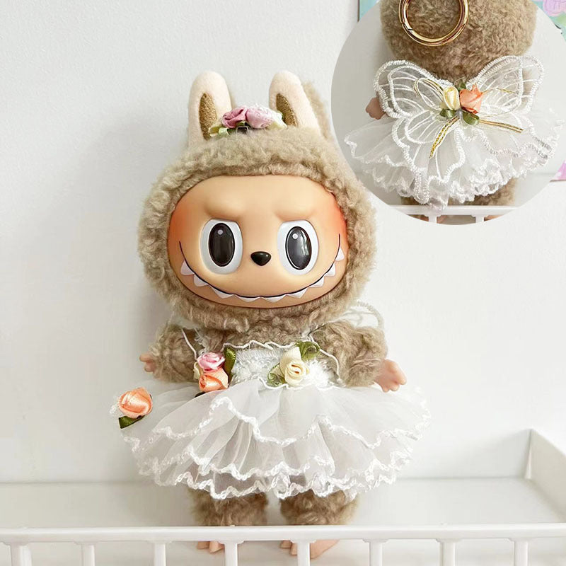 Clothes only] 15cm blind box Macaron Labubu Time to chill pendant doll clothes