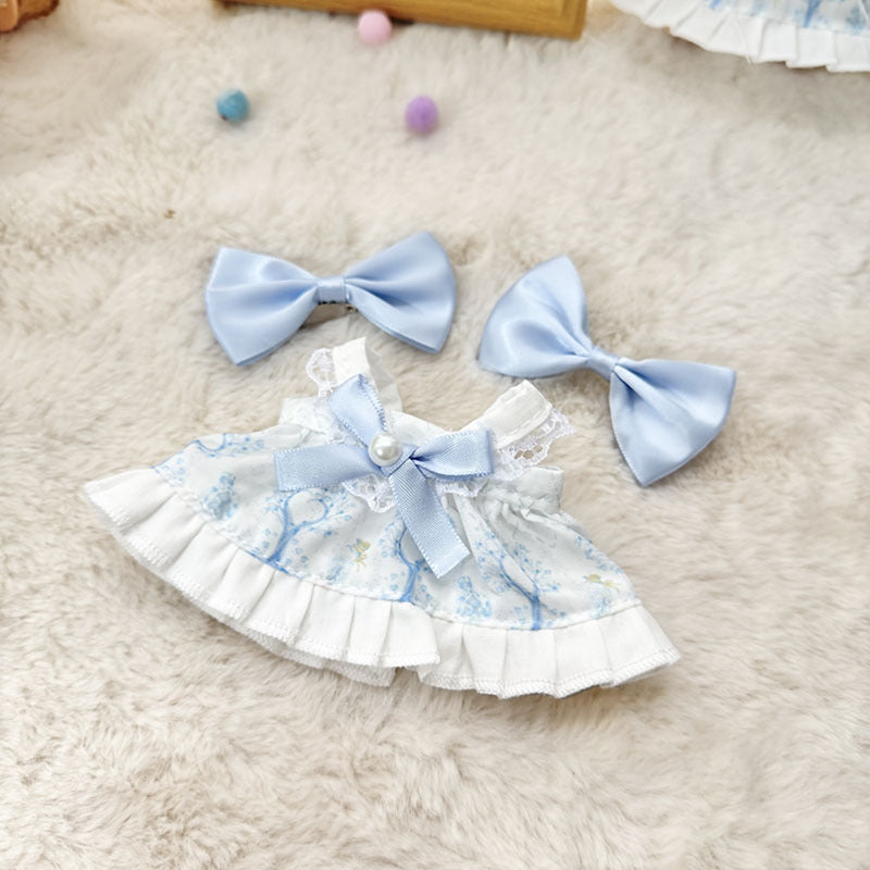 [Clothes only] First and second generation Labubu clothes pendant Labubu sitting party baby clothes blue sea daughter skirt
