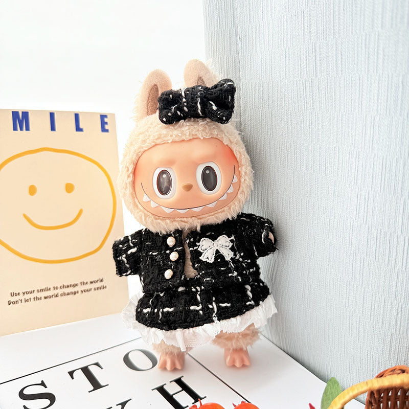 [Clothes only] 17cm Labubuwa clothes LABUBU blind box sitting party one, two, three generations of gold and purple joy clothes