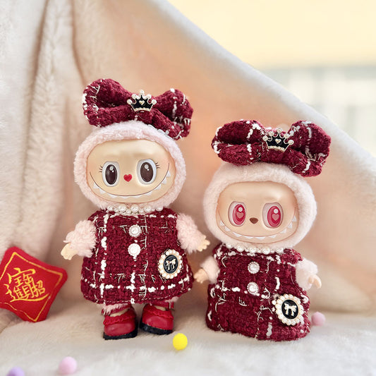 [Clothes only] First and second generation keychain Labubu clothes pendant Labubu sitting party New Year's red fragrance
