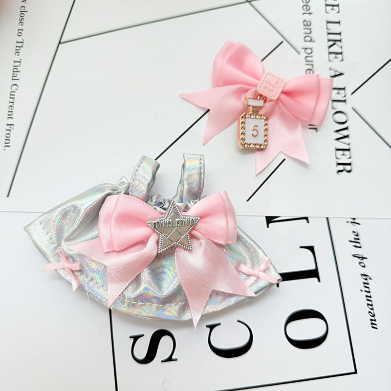 [Clothes only] First and second generation keychain Labubu clothes pendant Labubu baby clothes laser skirt set lulu pig