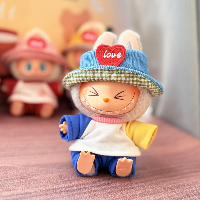 [Clothes only] First and second generation keychain Labubu clothes pendant Labubu pendant summer short-sleeved pants set