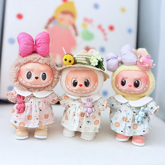 Clothes only] First and second generation Labubu clothes pendant Labubu sitting baby clothes small animal dress suit women
