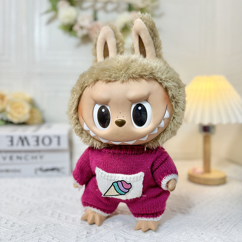 38Cm Labubu vinyl plush doll clothes for Labubu doll clothes summer pipa clothes set cute