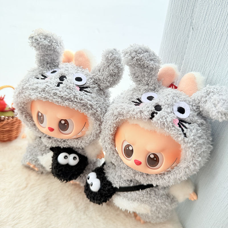 Clothes only] First and second generation Labubu clothes pendant Labubu sitting baby clothes cloud velvet chinchilla suit cute