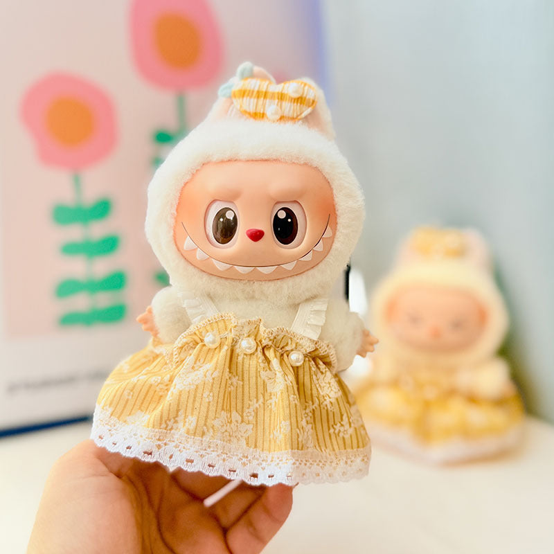 [Clothes only] First and second generation keychain Labubu clothes pendant Labubu baby clothes honey flower crown skirt cute
