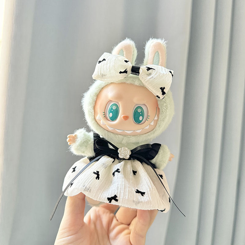 [Clothes only] First and second generation keychain Labubu clothes pendant Labubu pendant camellia strap skirt set