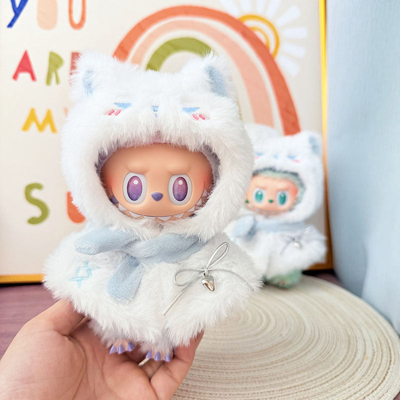 [Clothes only] One, two and three generations Labubu clothes pendant Labubu sitting baby clothes cool cat cape scarf set