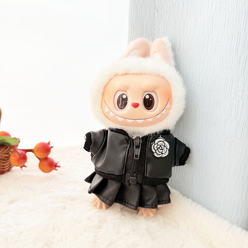 [Clothes only] 17cm pendant, rabub clothes, cat T camellia straw hat set, labubu doll clothes.
