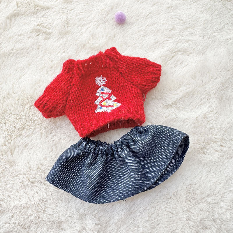 [Clothes only] First and second generation keychain Labubu clothes pendant Labubu sitting party New Year's wealth sweater