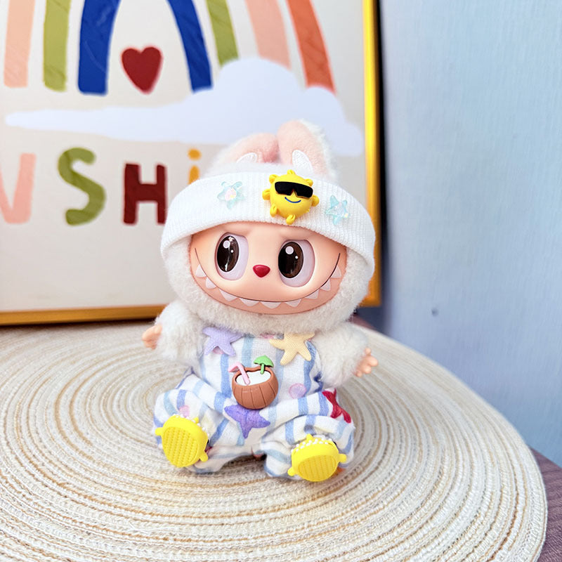 [Clothes only] One, two and three generations Labubu clothes pendant Labubu sitting baby clothes starfish beach clothes suit cute