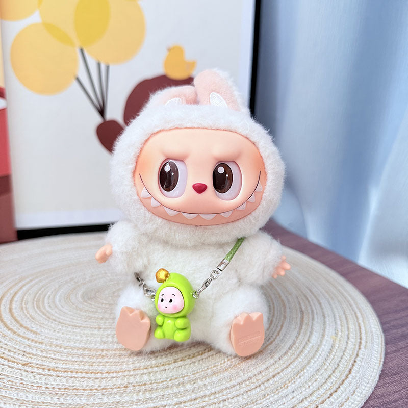[Clothes only] One, two and three generations Labubu clothes pendant Labubu sitting baby clothes, small new overalls, cute and cute.