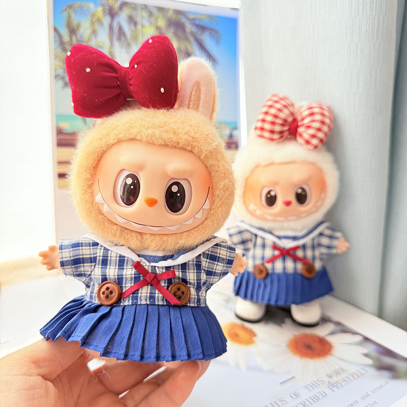 [Clothes only] First and second generation keychain Labubu clothes pendant Labubu baby clothes powder point kitchen fried egg cute treasure
