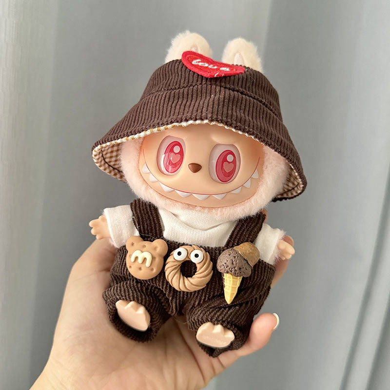 [Clothes only] First and second generation Labubu clothes pendant Labubu sitting party baby clothes cone overalls set