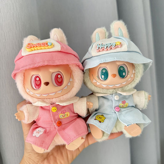 Clothes only] First/second generation Labubu clothes pendant Labubu sitting party baby clothes cute kindergarten clothes