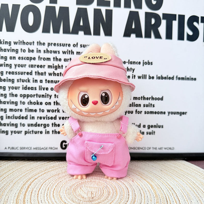 [Clothes only] First and second generation Labubu clothes pendant Labubu sitting baby clothes little craftsman overalls set