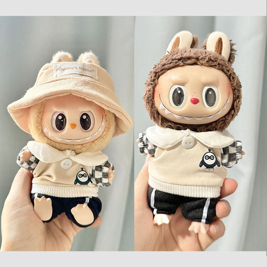 [Clothes only] First and second generation keychain Labubu clothes pendant Labubu small black egg set is cute and cute.