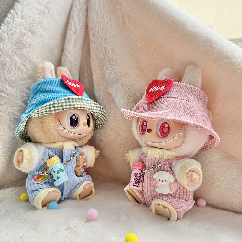 [Clothes only] First and second generation keychain Labubu clothes pendant Labubu love hat kettle climbing suit