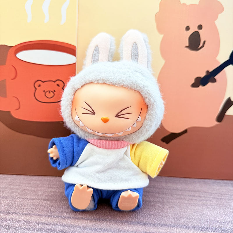[Clothes only] One, two and three generations of keychains Labubu clothes pendant Labubu baby clothes denim cute dog overalls cute