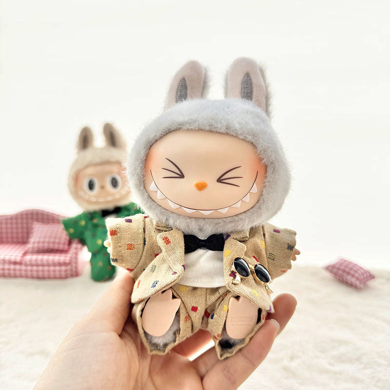 [Clothes only] First and second generation Labubu clothes pendant Labubu baby clothes rainbow girl casual suit overalls